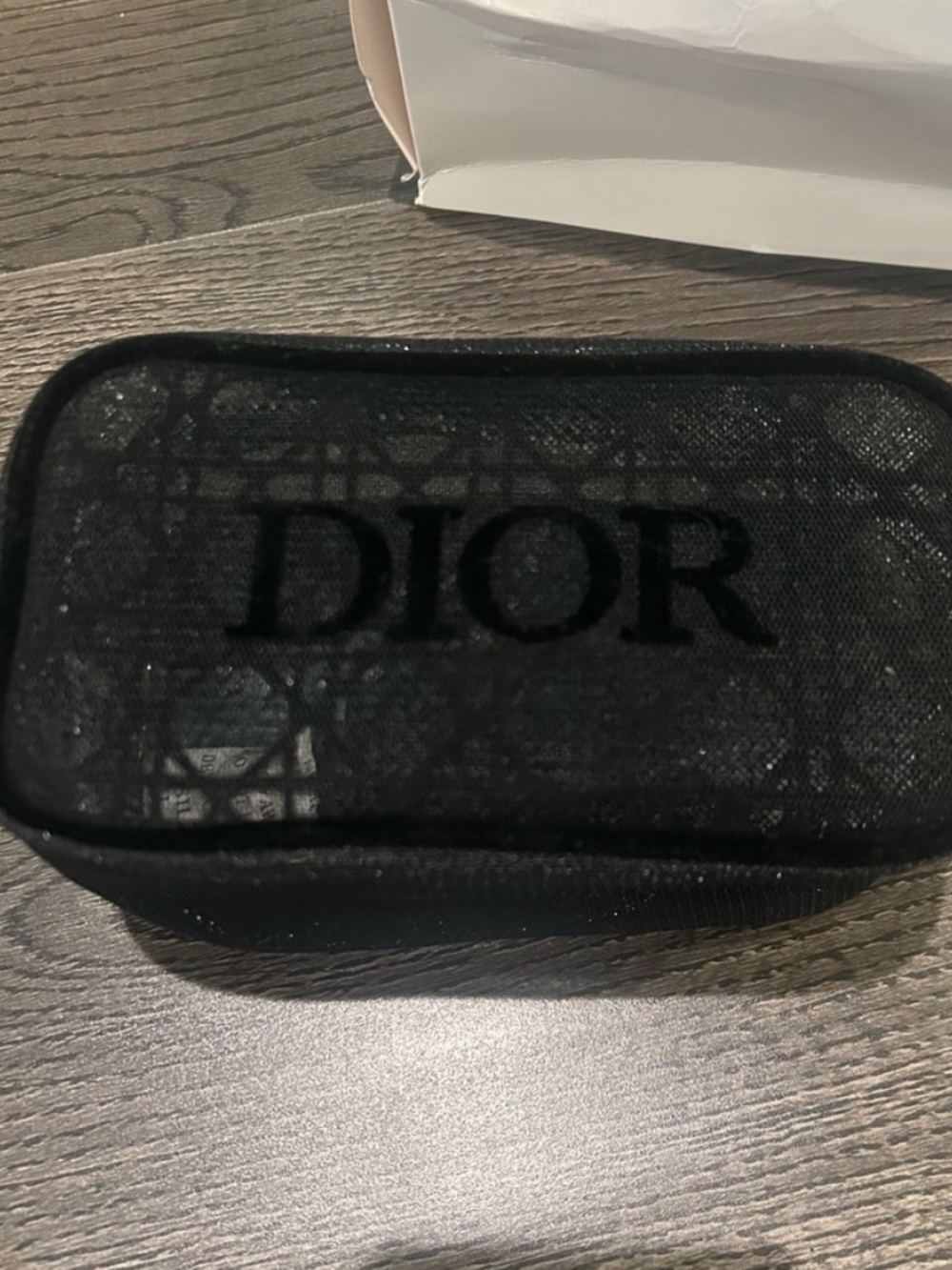 Dior beauty cosmetic mesh bag